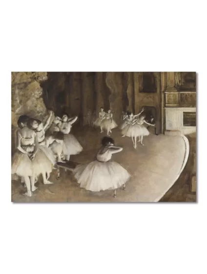 'The Rehearsal of the Ballet on Stage' by Degas